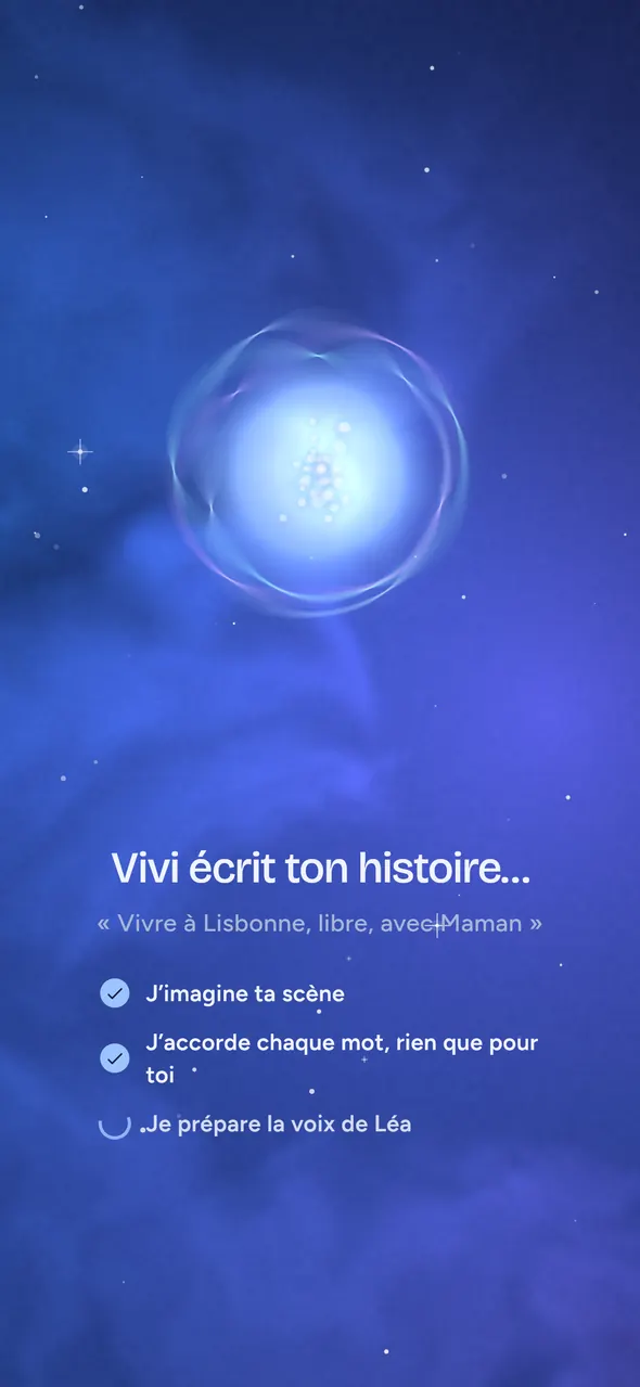 Vivii écrit une histoire de manifestation personnalisée